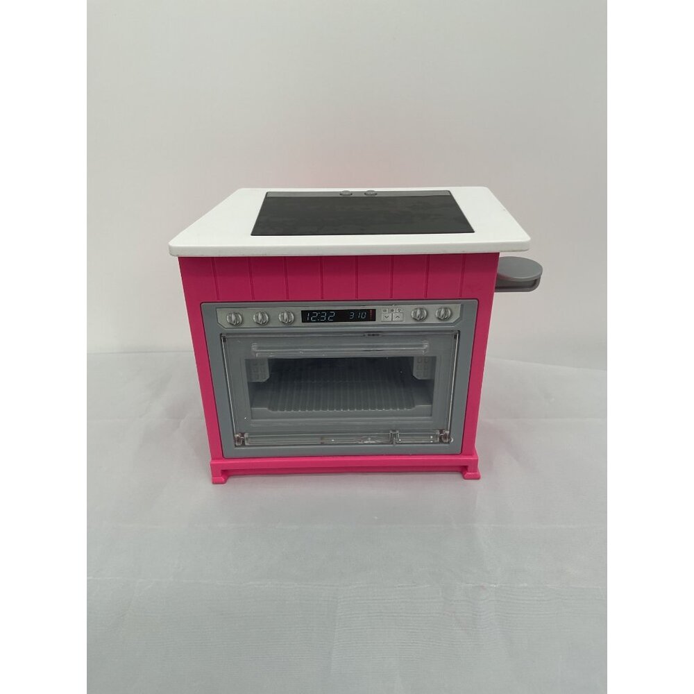 Barbie Dollhouse Ultimate Kitchen Stove Pink With Light-Up Burners Oven